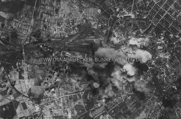 Luftangriff auf Osnabrück, aufgenommen am 13.5.1944. Luftangriff auf Osnabrück, 13.5.1944
