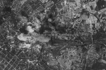 Luftangriff auf Osnabrück, aufgenommen am 13.5.1944. Luftangriff auf Osnabrück am 13.5.1944