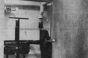 Maschinen für die Frischluftversorgung der Luftschutz-Rettungsstelle Altstadt. Frischluftversorgung Luftschutz-Rettungsstelle Altstadt Osnabrück