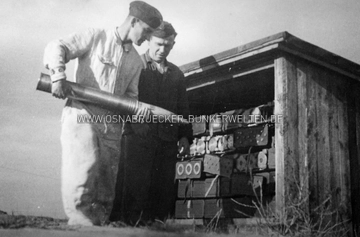 Munitionskontrolle, Flak-Stellung Kalkhügel. Munition Flak Osnabrück