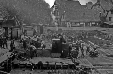Bauarbeiten am Lohbunker in der Osnabrücker Altstadt im Jahr 1941 Bauarbeiten am Lohbunker 1941