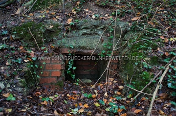 Ein möglicher einstiger Notausstieg des Stollenbunkers "Am Waldschlößchen" zwischen Waldparkplatz und Zoo. Bauwerk im Hang Schölerberg